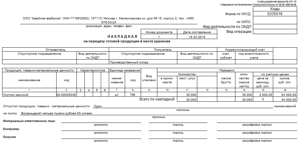 Ведомость учета выполненных работ (П-24 хлеб )